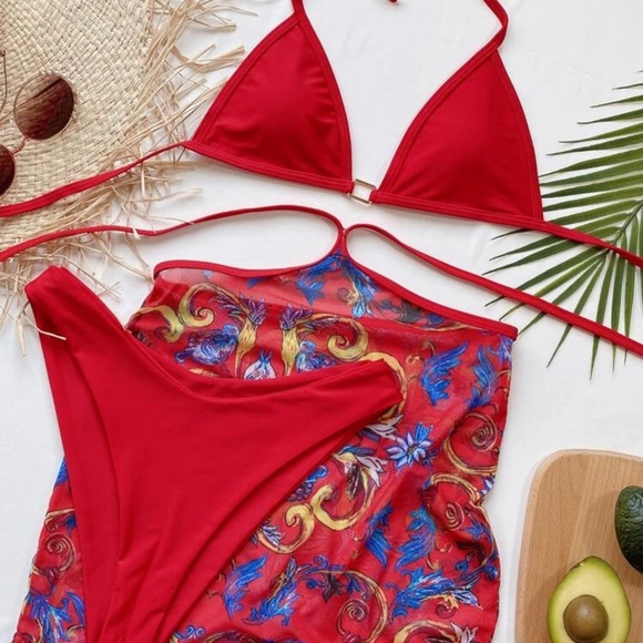 3 pack bikini swimsuit & beach skirt - Picture 2 of 5